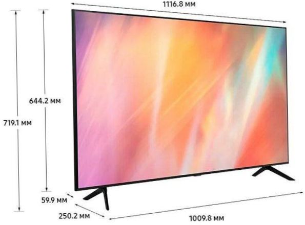 50" Samsung UE50AU7100U LED TV, HDR (2021), schwarz