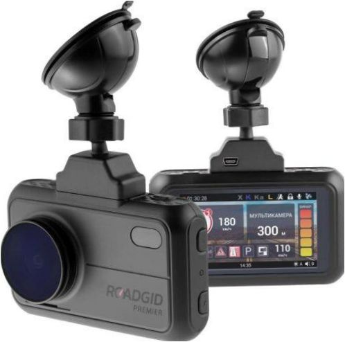 Roadgid Premier SuperHD, 2 Kameras, GPS, GLONASS, schwarz-matt