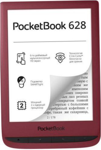 6" PocketBook 628 8GB eBook - Akkulaufzeit: 8000 pp