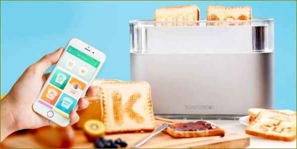 Toaster mit einem Muster auf dem Brot, verbrennt Bilder