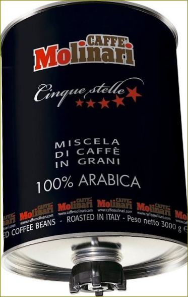 Molinari 5 Star 100% Arabica, 3kg Vakuumdose