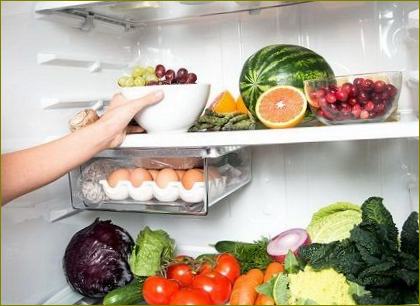 Aufbewahrung von Lebensmitteln im Mini-Kühlschrank