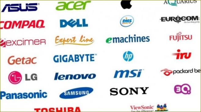 Logos der Computerbildschirmhersteller