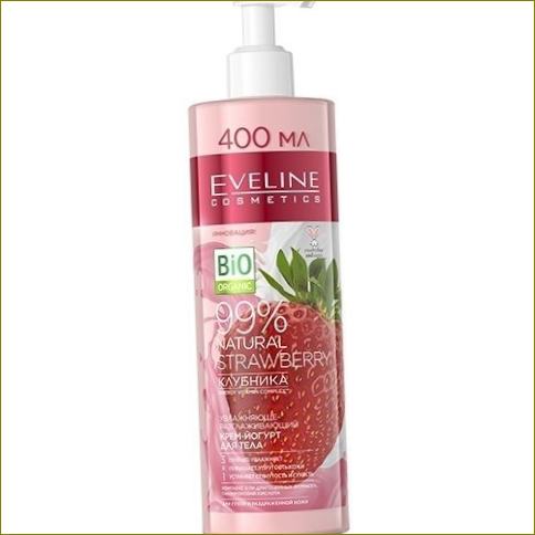 Eveline Cosmetics 99% Natural Strawberry feuchtigkeitsspendende und glättende Creme Körper Joghurt Foto #5