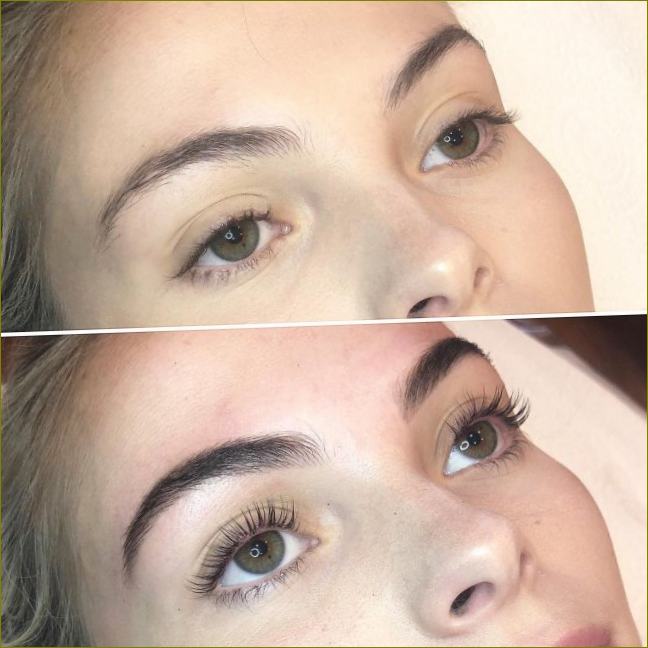 Das Ergebnis der Augenbrauenfärbung mit Henna